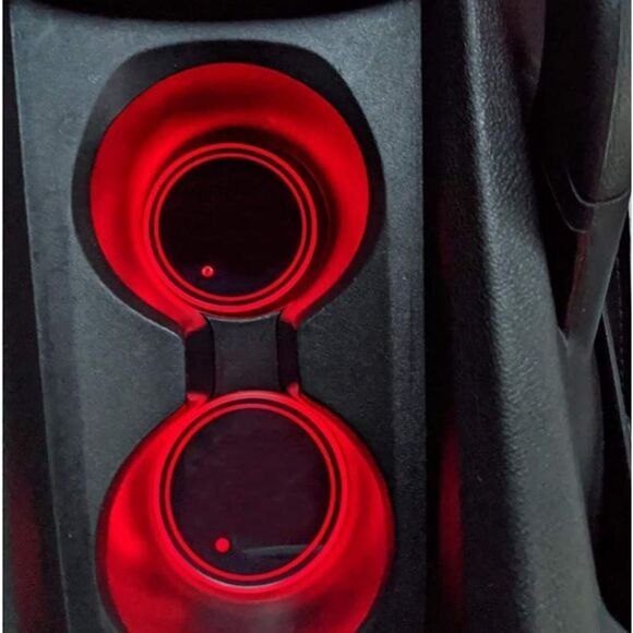 2 Pieces Led Car Cup Holder Coasters with 7 Colors USB Charging - Picture 4 of 5